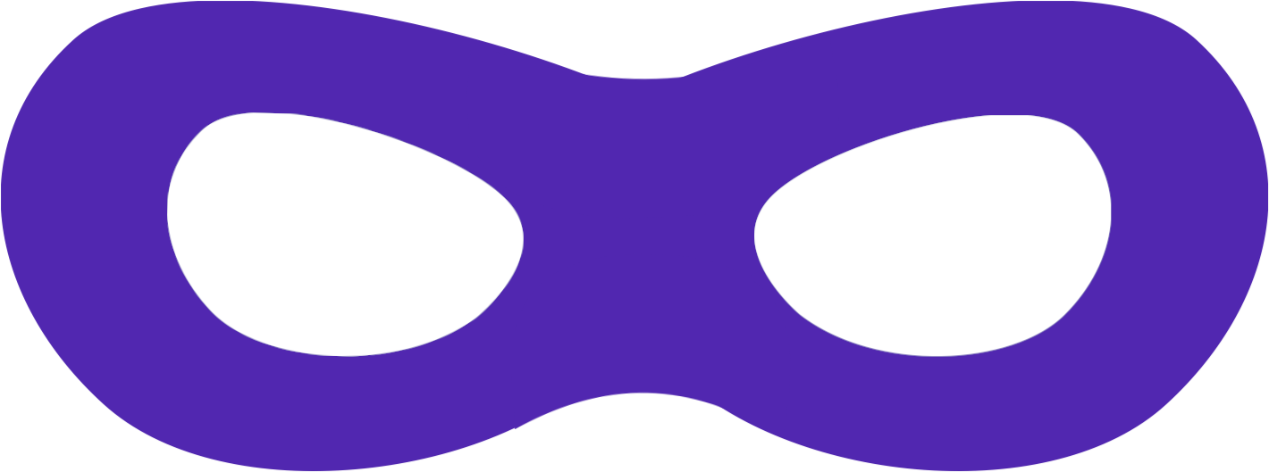 Superhero Mask Free Printable Purple (1458x573), Png Download