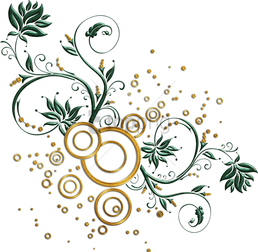 Free Png Gold Swirl Design Png Png Images Transparent - Leaves And Swirls Png (850x829), Png Download