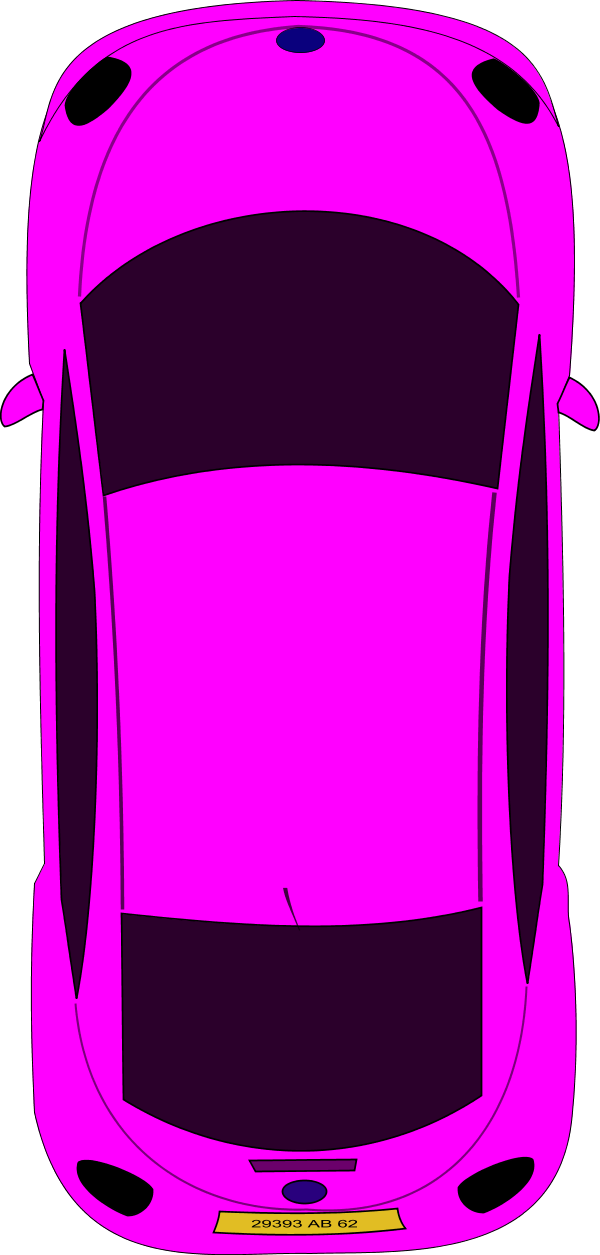 Vector Clip Art - Car Bird Eye Clipart (600x1255), Png Download