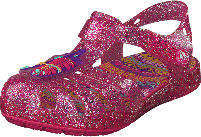 Crocs Isabella Novelty Sandal Vibrant Pink - Sandal (705x481), Png Download