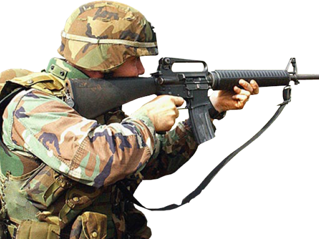 Soldiers Clipart Transparent Background - Soldier With Rifle Png (640x480), Png Download