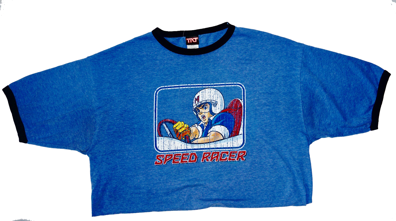 Speed Racer Ringer Tee-blue - Cartoon (1590x888), Png Download