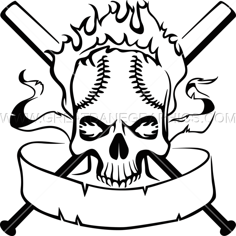 Skull Clipart Baseball - Skull Baseball Clipart (825x826), Png Download
