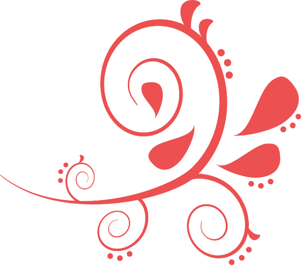 Black Henna Tattoo Design - Coral Swirl (600x528), Png Download