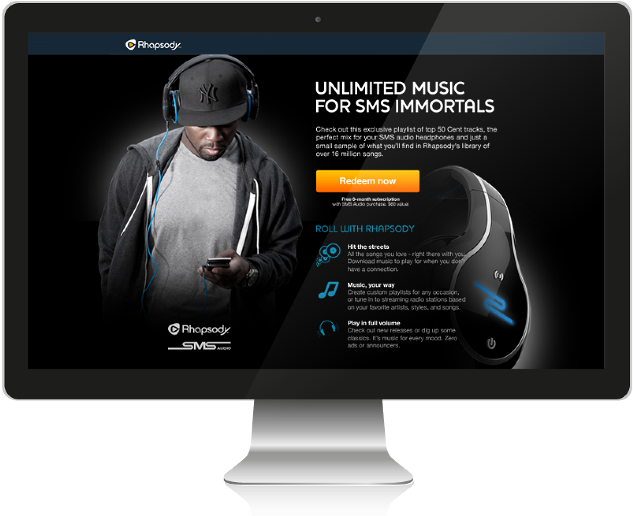 Rhapsody & Sms Audio By 50 Cent Sms Campaign Pitch - Computer Monitor (670x516), Png Download