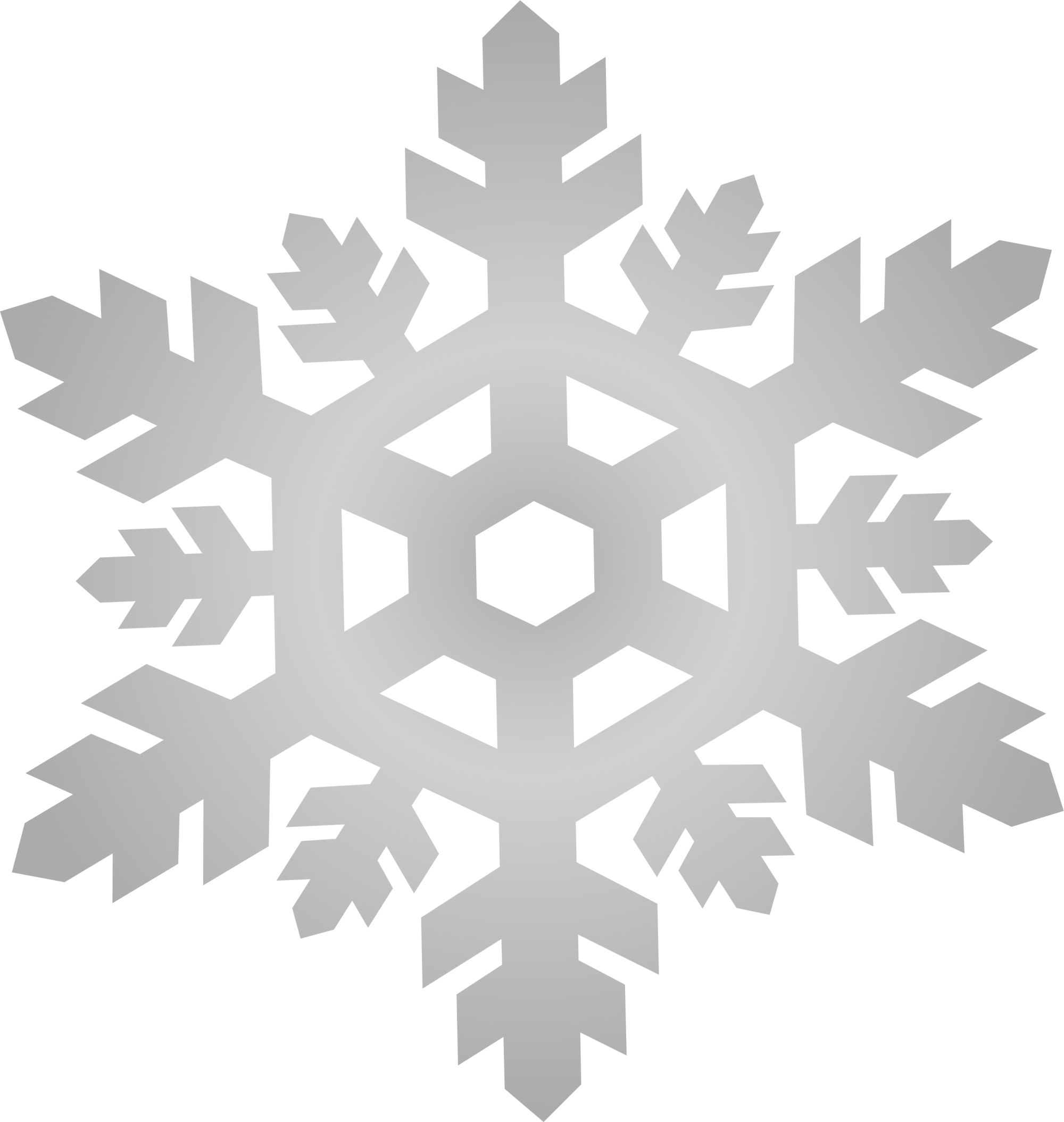 Autocad Computer File Gray Pattern - Snowflakes Vector Black (2000x2110), Png Download