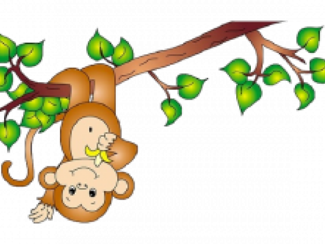 Pretty Clipart Vine - Monkey On Tree Clipart (640x480), Png Download
