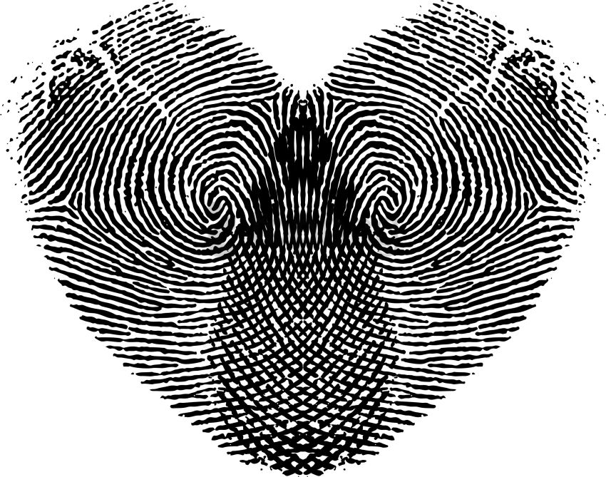Free Png Fingerprint Png Png Image With Transparent - Finger Prints In Heart (850x669), Png Download