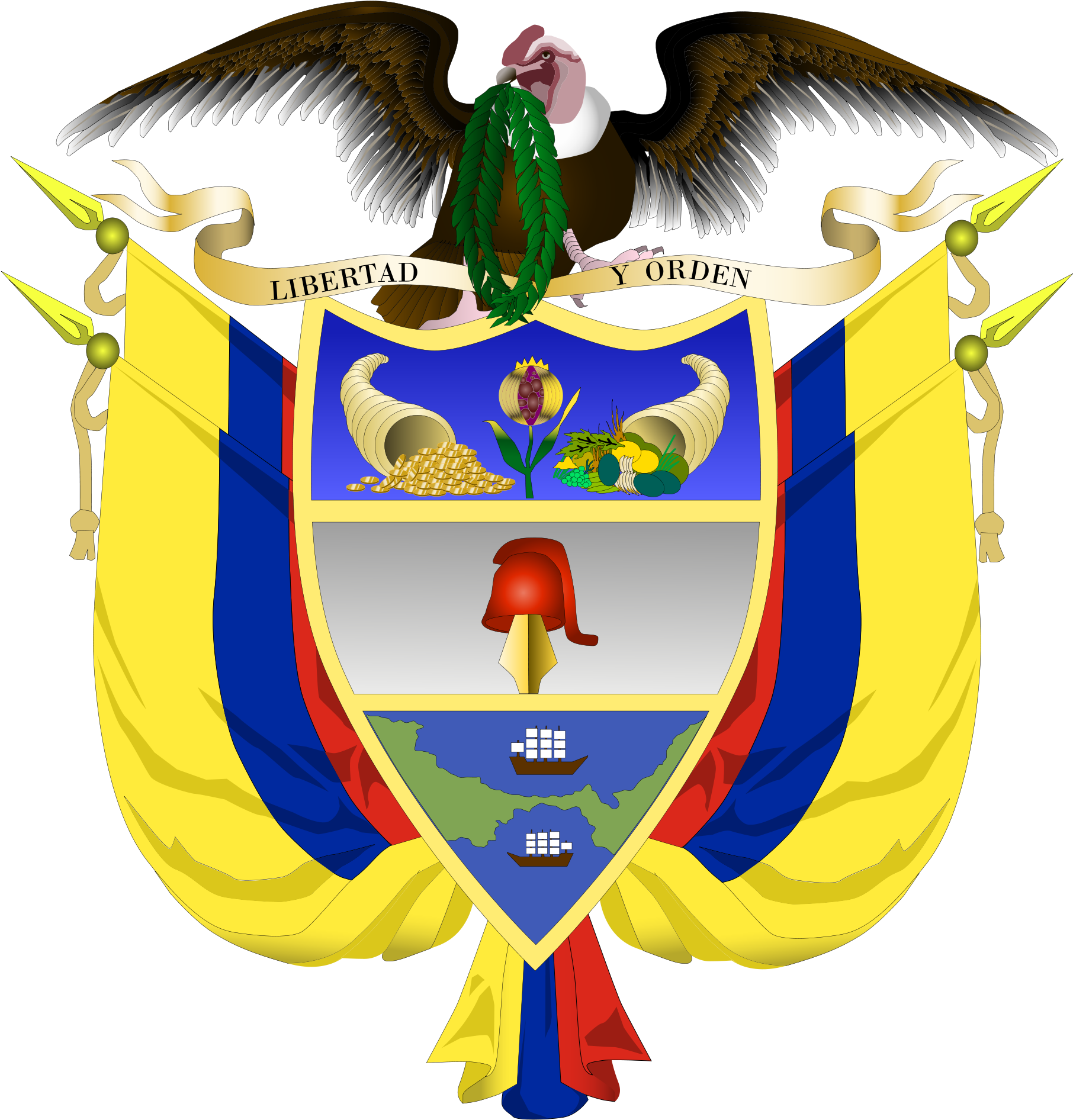 Coat Of Arms Of Colombia - Colombian Coat Of Arms (2000x2000), Png Download