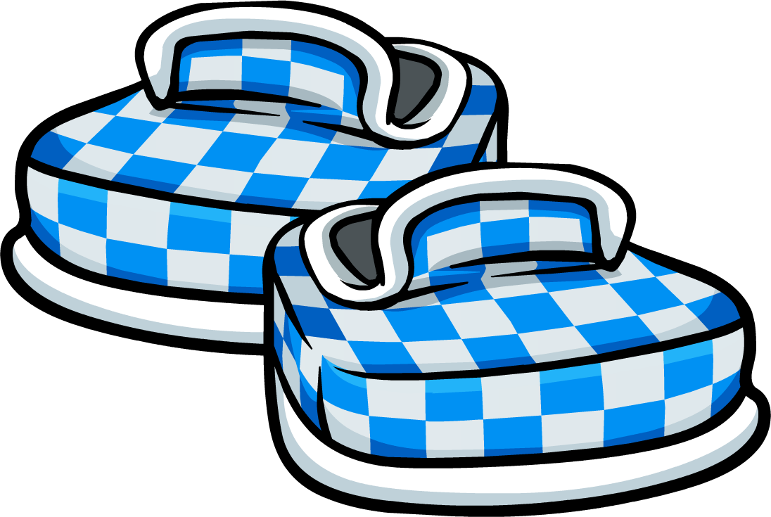 Blue Checkered Shoes - Club Penguin Shoes (1096x735), Png Download