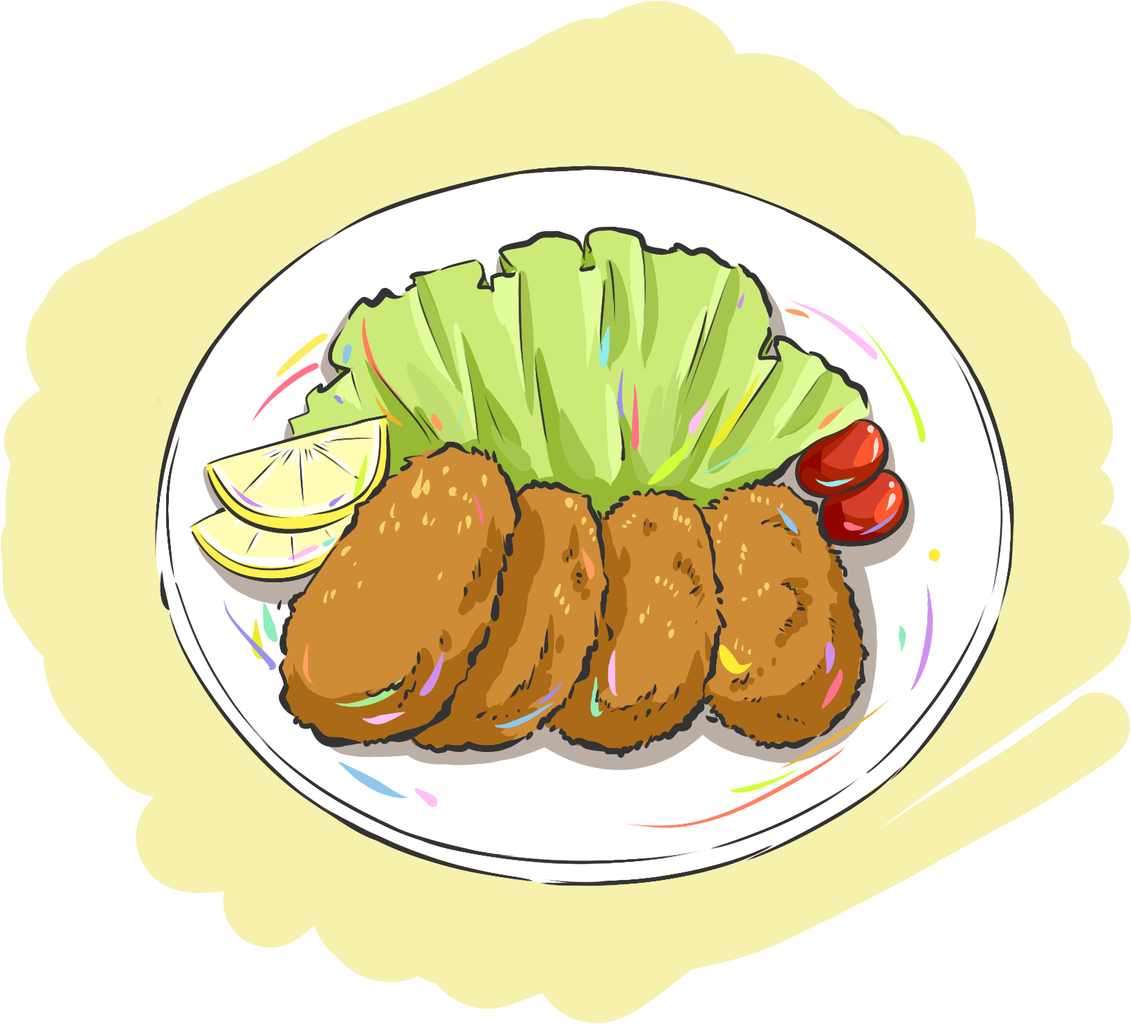 Torta Alla Cola Di Patate Lattuga Limone Png E Psd - Салат В Аниме (2000x2000), Png Download