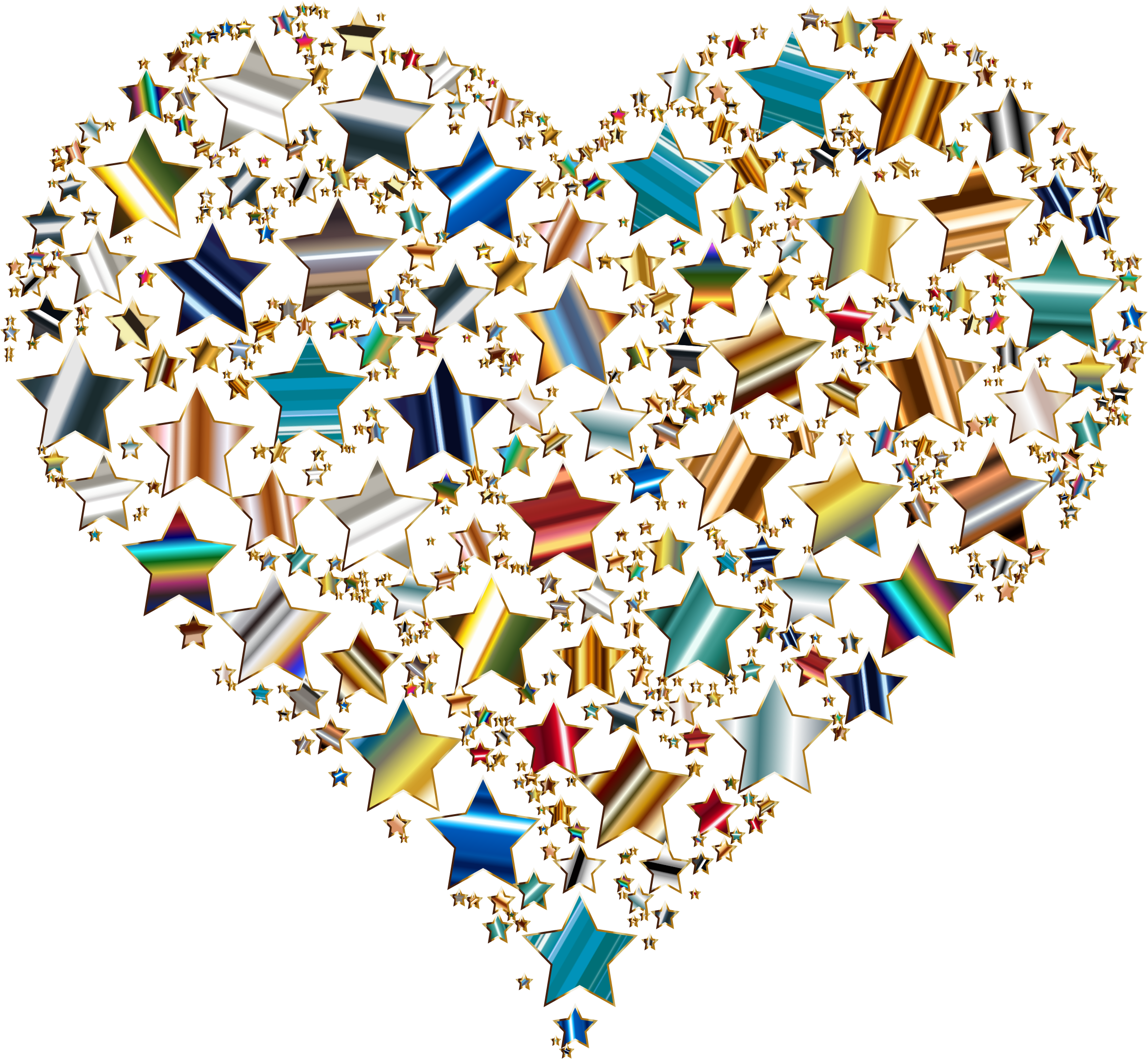 This Free Icons Png Design Of Colorful Heart Stars (2320x2141), Png Download