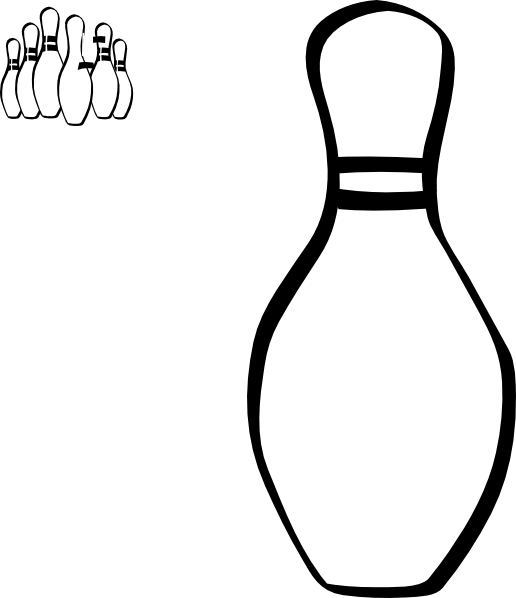 516 X 598 6 - Bowling Pin Black And White (516x598), Png Download