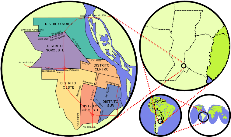 Mapa De Rosario, Argentina - Mapa Ciudad De Rosario Calles (800x500), Png Download