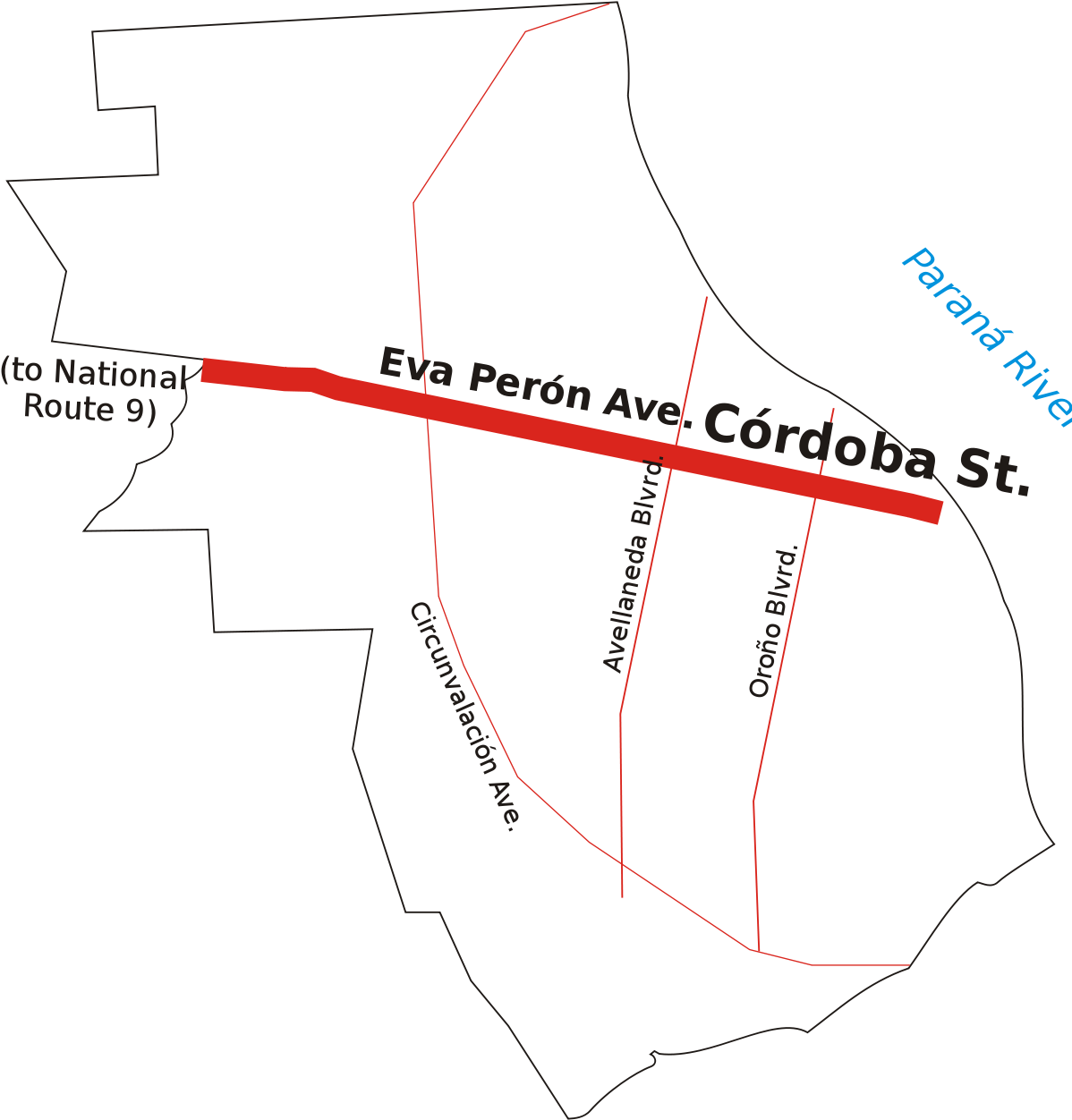 Córdoba Street - Diagram (1200x1269), Png Download