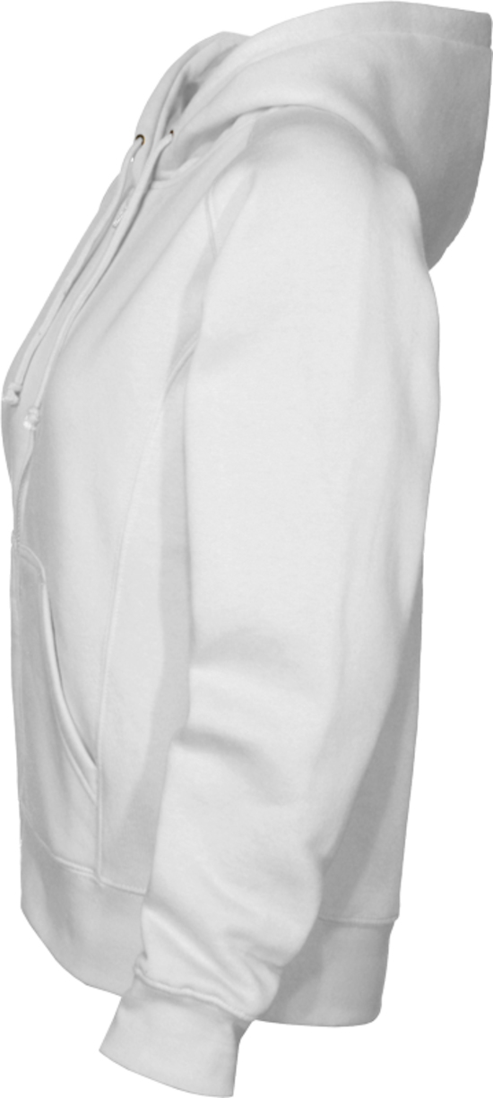 Larger Imagemove Mouse Over The Image To Magnify - White Hoodie From The Side (550x1225), Png Download
