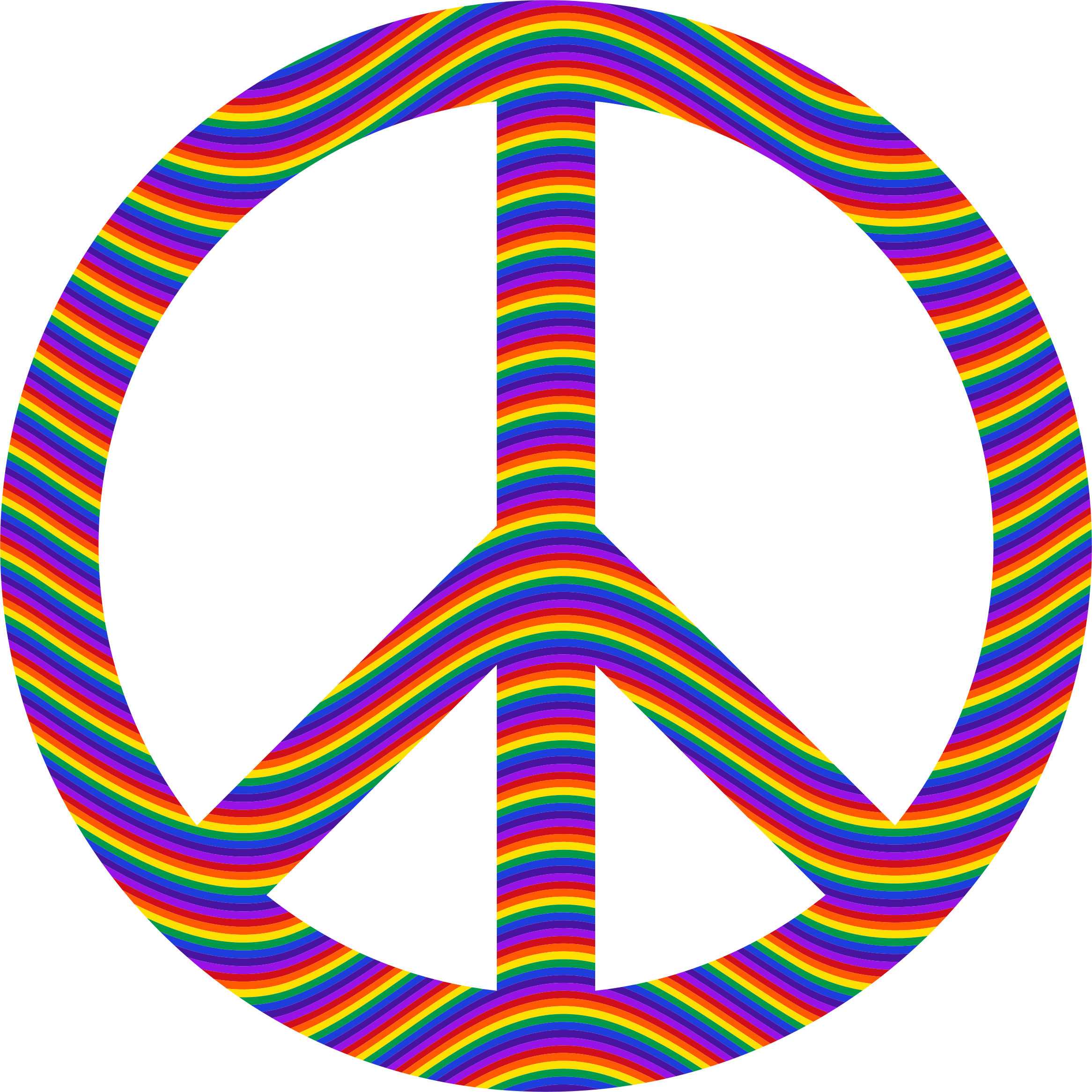 This Free Icons Png Design Of Rainbow Waves Peace Sign (2332x2332), Png Download
