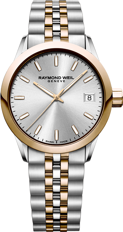 Raymond Weil Freelancer Ladies 34mm Two-tone Rose Gold - Raymond Weil Rose Gold Watches (700x1000), Png Download
