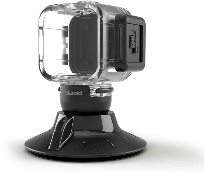 Polaroid Waterproof Case And Suction Mount - Accesorios Polaroid Cube (700x618), Png Download