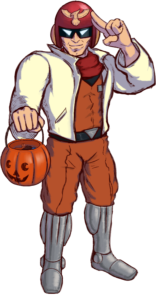 Captain Falco Salutes You - Cartoon (658x1112), Png Download