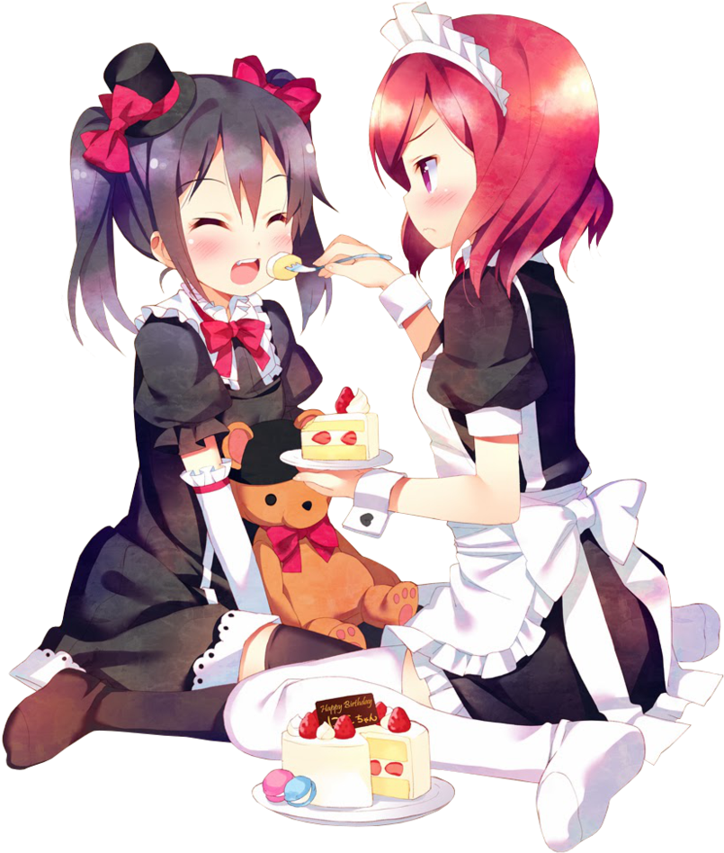 Clip Free Love Live Maid X Elegant Render By - Nico X Maki Maid (820x975), Png Download
