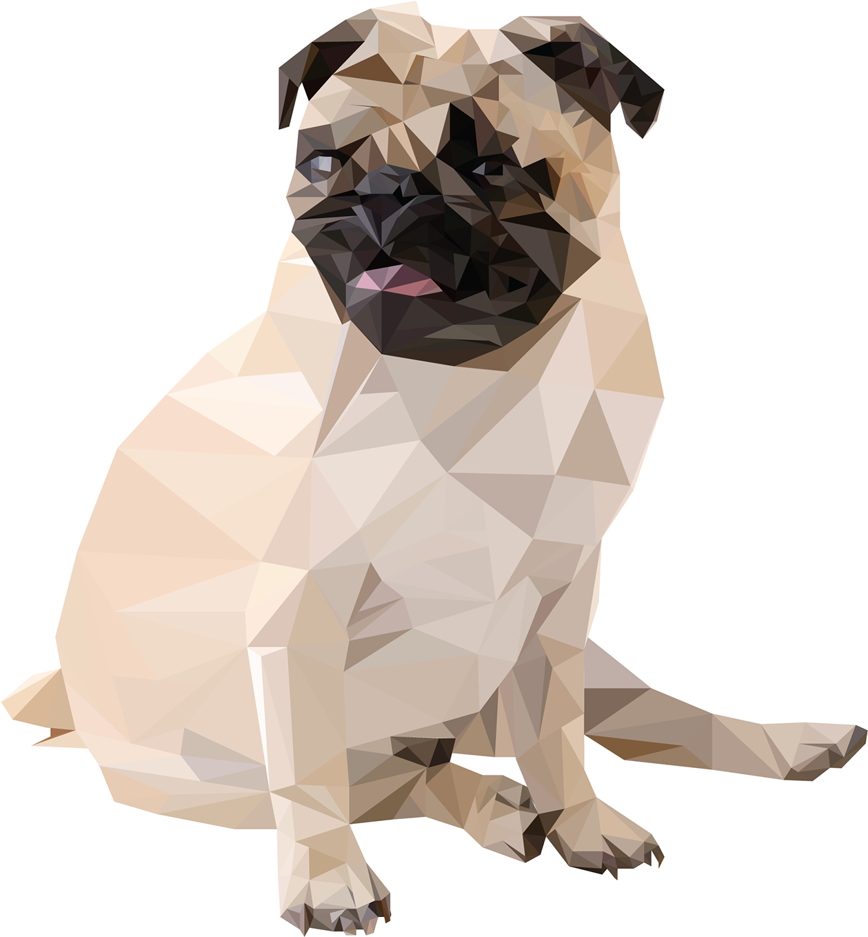 Triangle Png Tumblr - Geometric Pug (1400x1400), Png Download