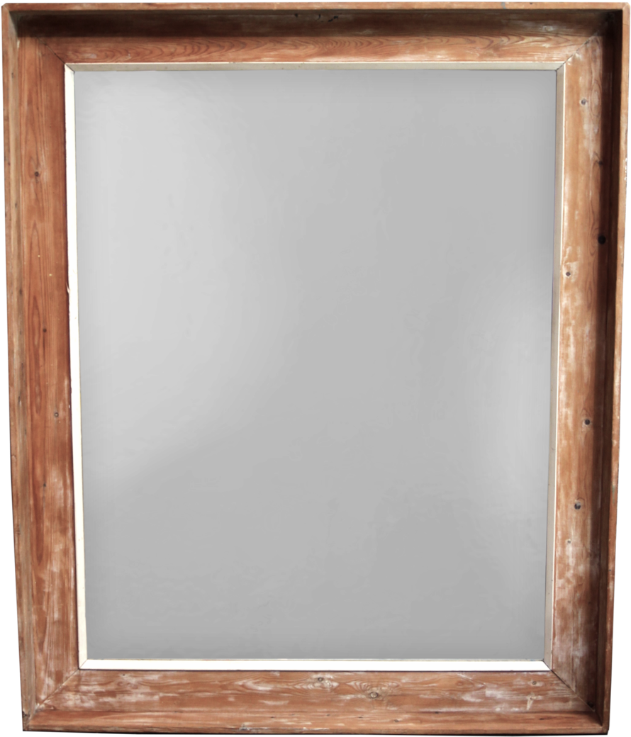 Large Pine Framed Mirror With Traces Of Old Paint - Dos Objetos Con Forma De Cuadrado (1024x1206), Png Download