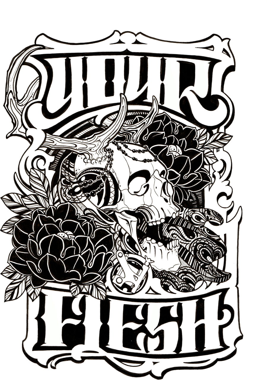 Your Flesh Tattoo & Piercing - Illustration (900x1280), Png Download