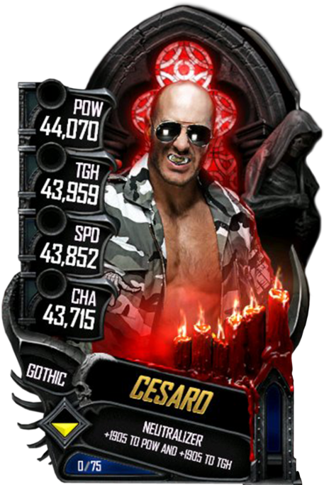 Cesaro S5 22 Gothic - Wwe Supercard Gothic Card (456x720), Png Download
