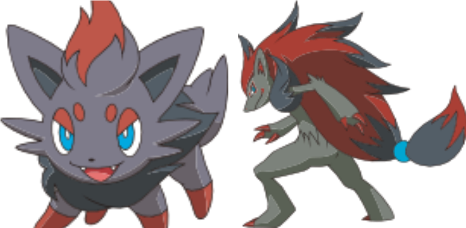 Photo Zoroark-1 - Zorua And Shiny Zorua (999x508), Png Download