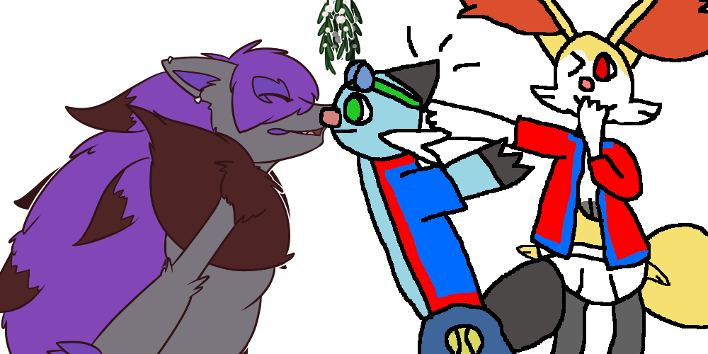 “ Mistletoe Meme From Ask A Shiny Zoroark I'll - Cartoon (1000x500), Png Download