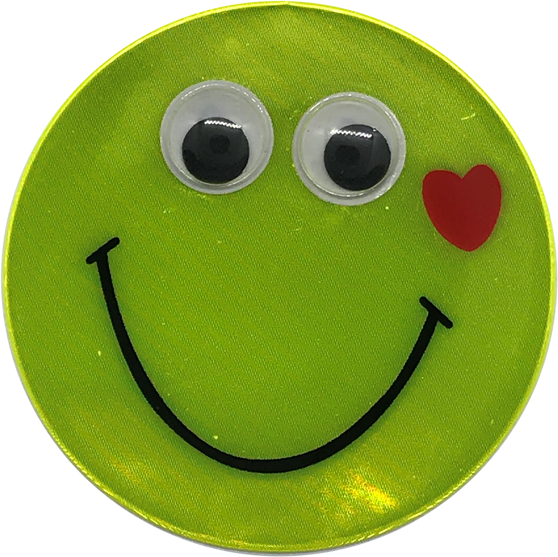 Reflective Smile Sticker With 3d Eyes - Smiley (1214x1180), Png Download