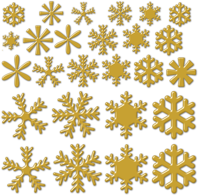 Snow Flake Gold2 - Motif (700x825), Png Download