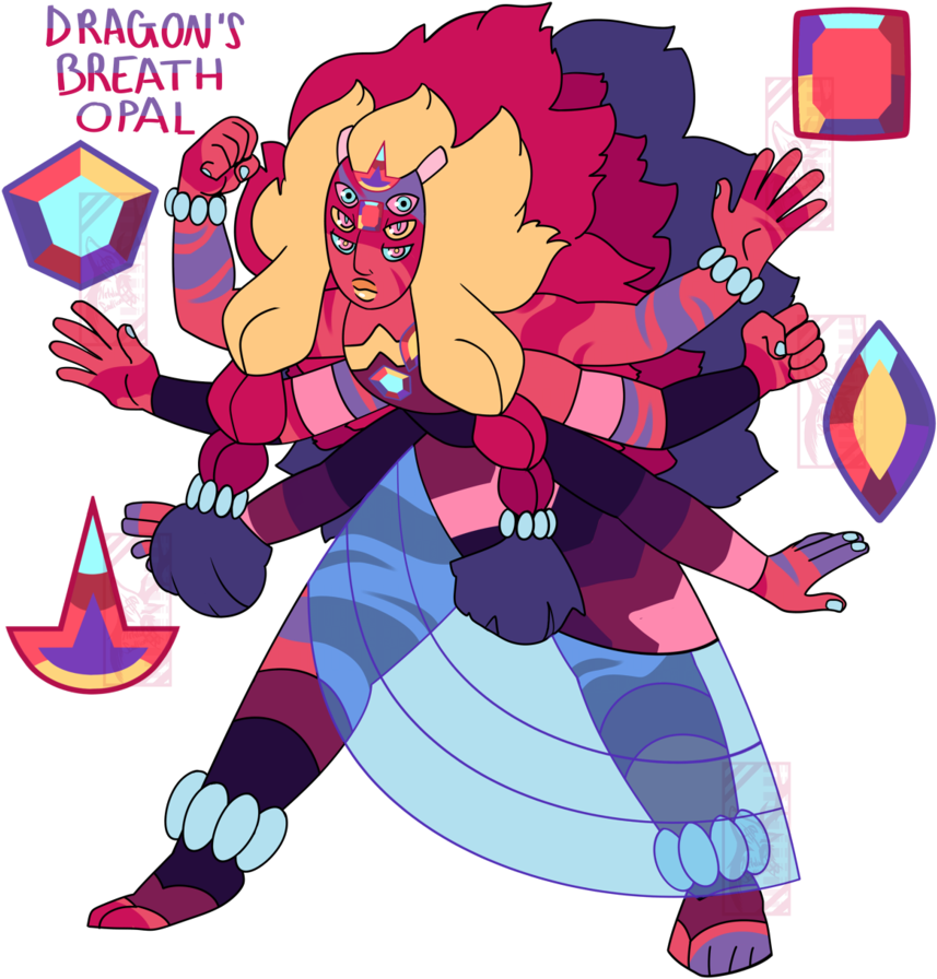Dragon's Breath Opal By Deer-head - Sunstone Rose Quartz Steven Universe (857x896), Png Download