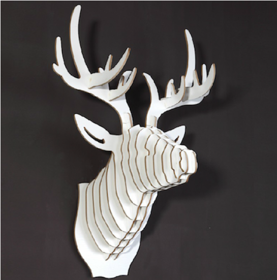 Tete De Cerf En Bois (675x550), Png Download