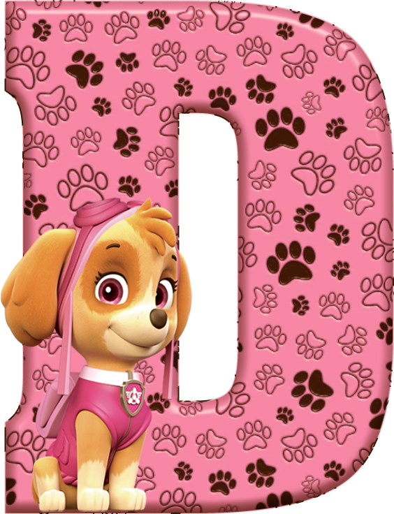 *✿**✿*d*✿**✿*de Alfabeto Decorativo - Paw Patrol Letters D (564x736), Png Download