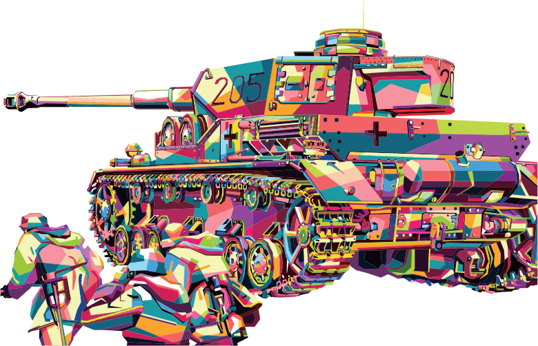 Geometric Tank Pop Art By Rizkydwi123 - Pop Art Tank (780x502), Png Download