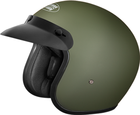 Studd Open Face Jetstar Classic Military Green Helmet - Motorcycle Helmet (646x808), Png Download