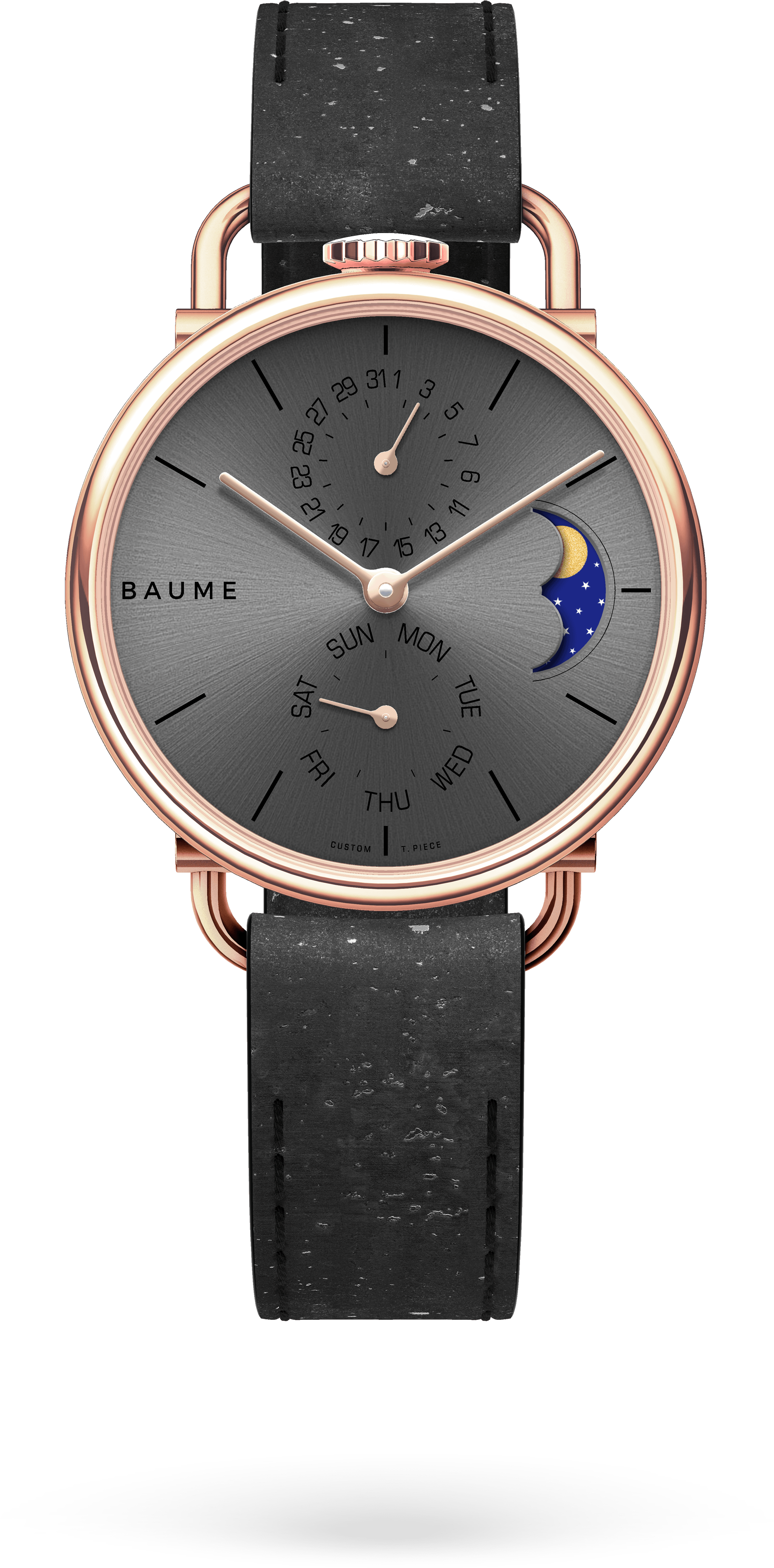 35mm Moonphase Unisex Custom Watch Miyota Golden Case - Miyota Moonphase (2048x4096), Png Download