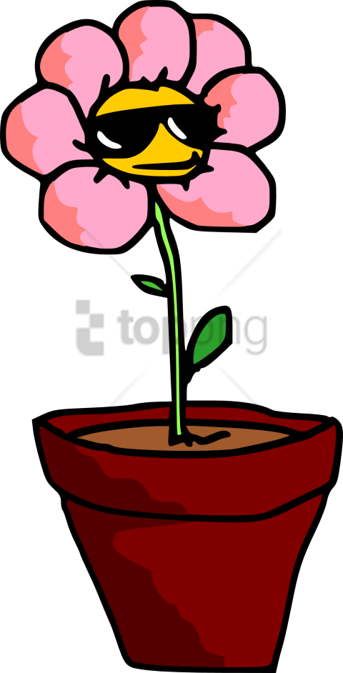 Free Png Plants With Sunglasses Cartoon Png Image With - Cartoon Plant With Sunglasses (480x942), Png Download
