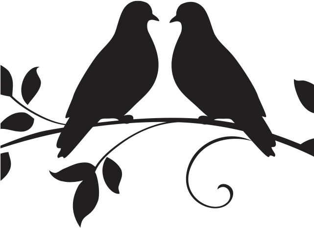 Crow Clipart Branch Silhouette - Love Silhouette Png (640x480), Png Download