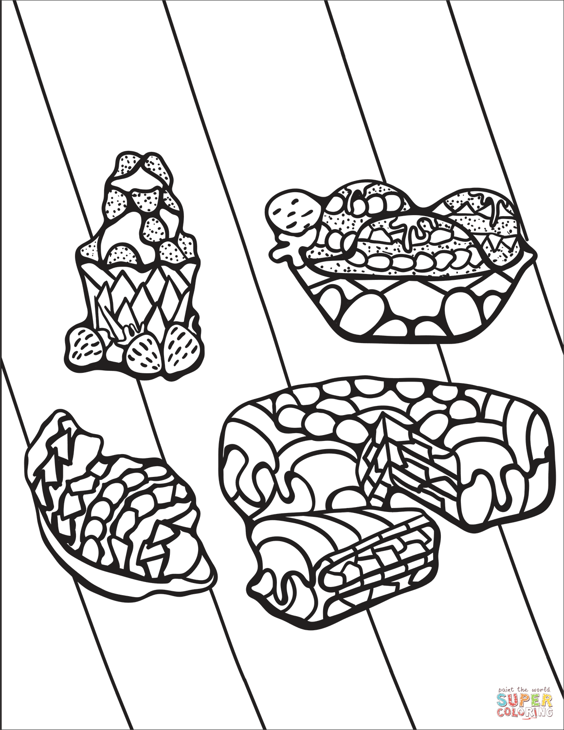 Click The Zentangle Desserts Coloring Pages To View - Line Art (1159x1500), Png Download