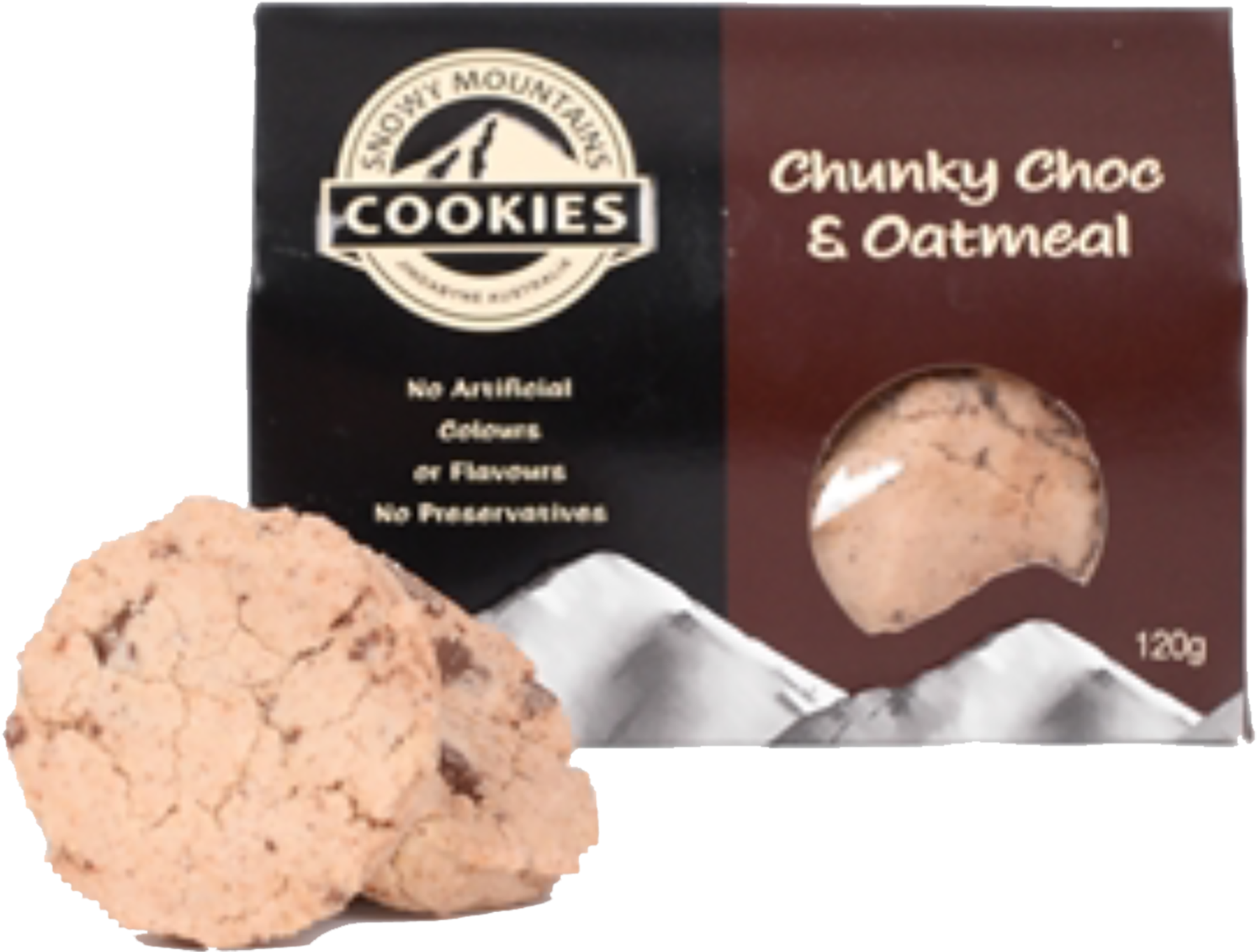 Snowy Mountain Chunky Choc Oatmeal 120g - Chocolate (2000x2000), Png Download