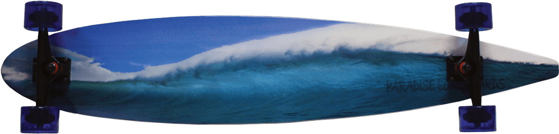 Blue Wave - Blue Pintail Longboard (1180x388), Png Download