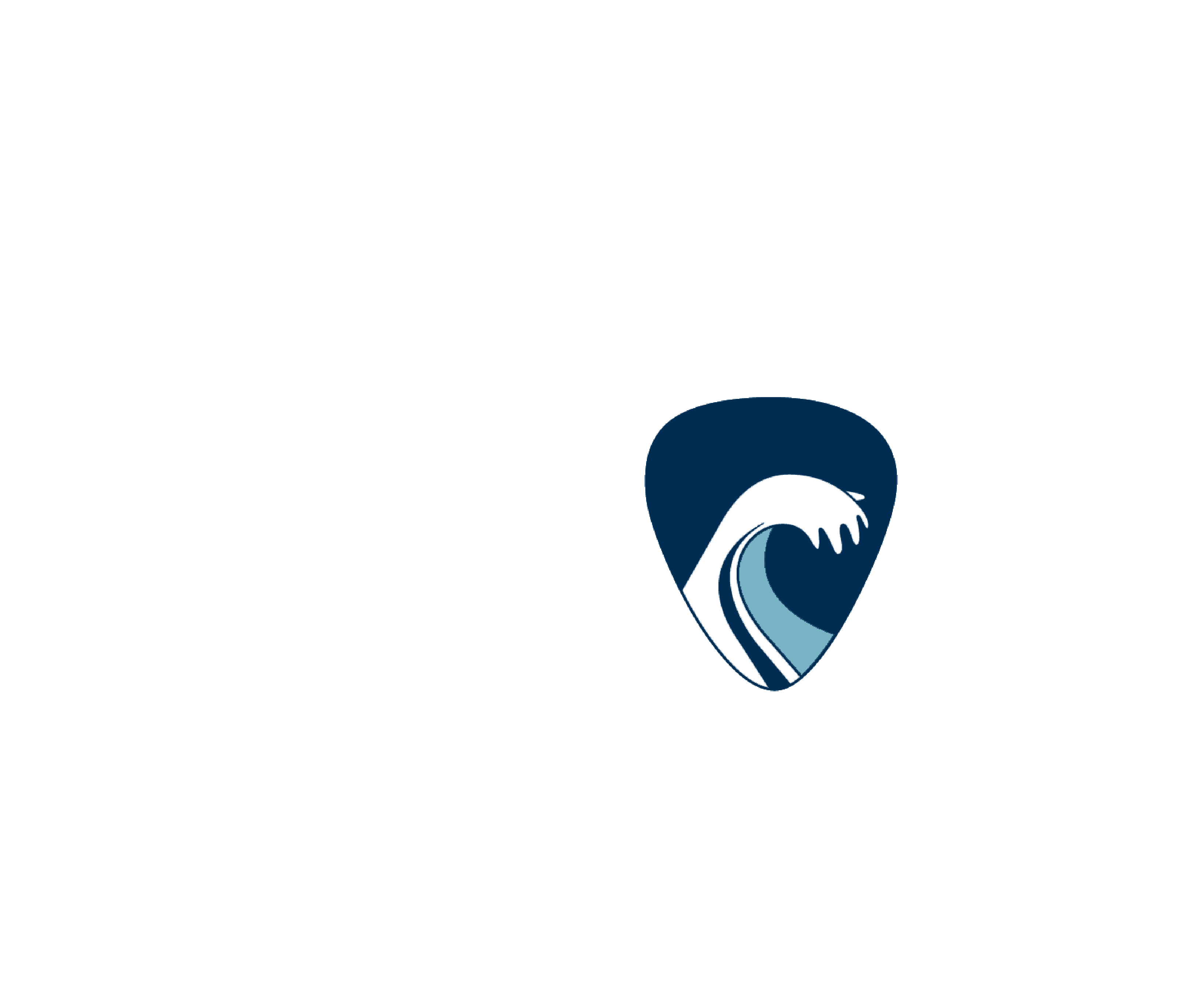 Blue Wave Guitar - Graphic Design (3277x2747), Png Download