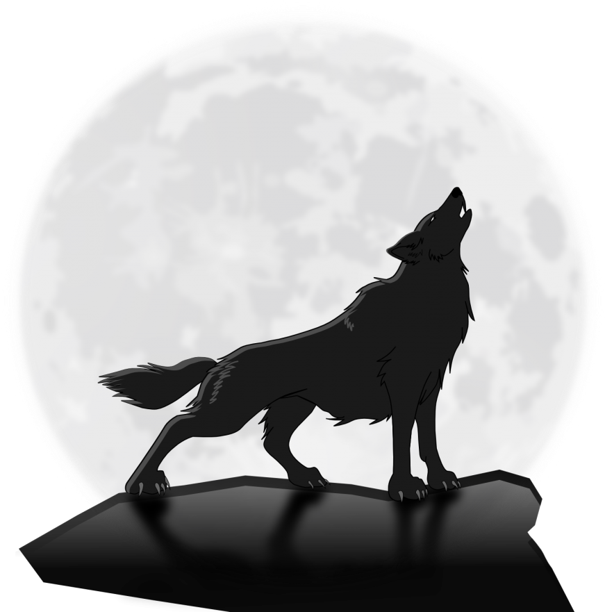 Crescent Moon - Howling Wolf Transparent (1024x896), Png Download