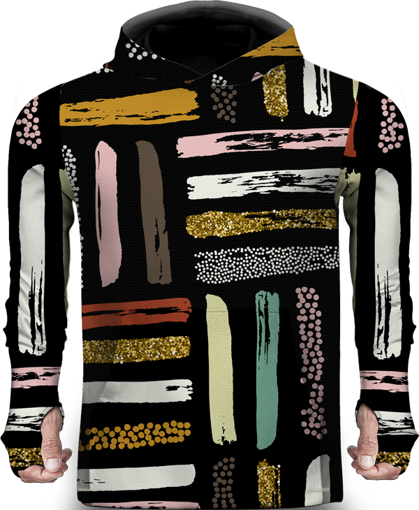 Line Paint Colorful Lightweight Sun Hoodie - Cardigan (600x730), Png Download