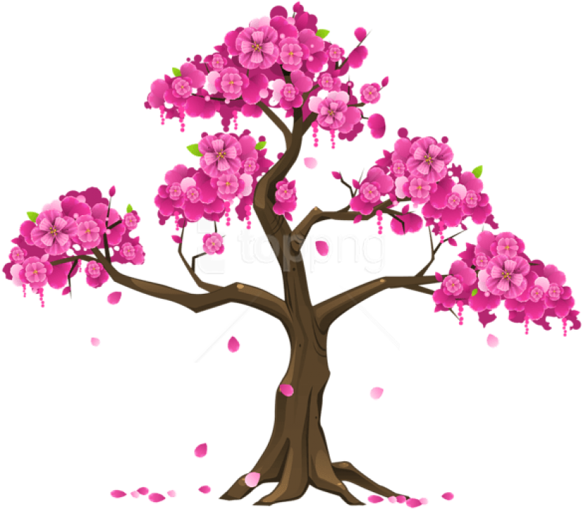 Free Png Download Pink Tree Png Images Background Png - Cherry Blossom Tree Clip Art (850x744), Png Download