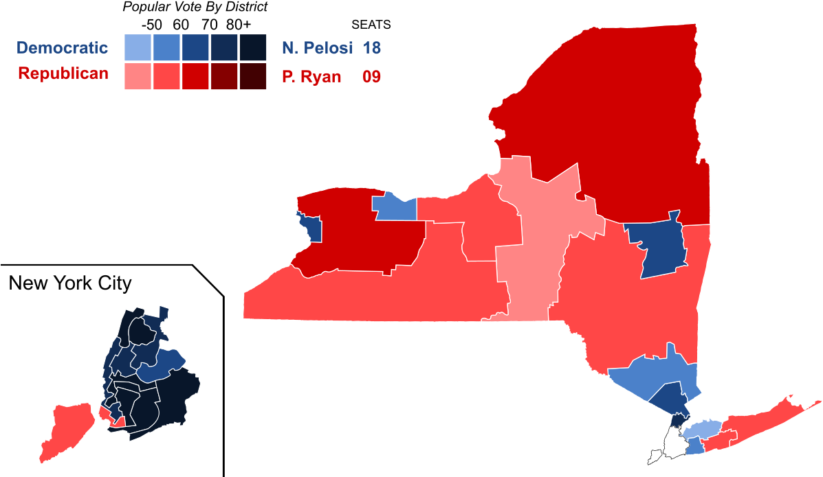2016 United States House Of Representatives Elections - New York Shape (1200x705), Png Download