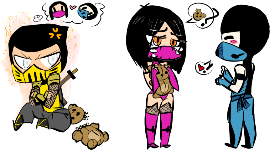 He Didn T Want The Teddy I - Love Scorpion And Mileena (900x485), Png Download